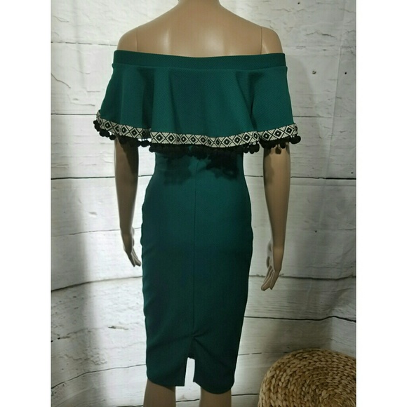 Last one! Off Shoulder Dress Midi Pom - Picture 4 of 6