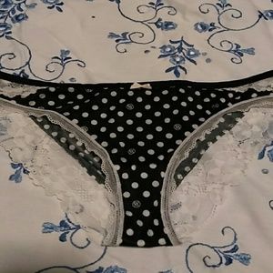 Black and white polka dot panties.