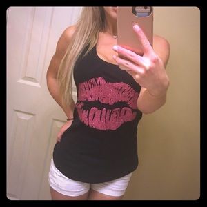 New Lips Racerback Tank Top