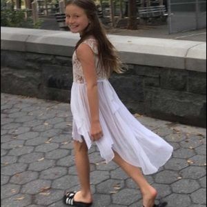 Gorgeous, lace & chiffon floaty flower girl dress