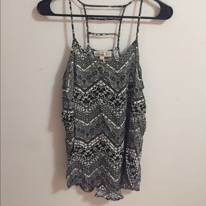 Ladder back Pink Rose flowy tank