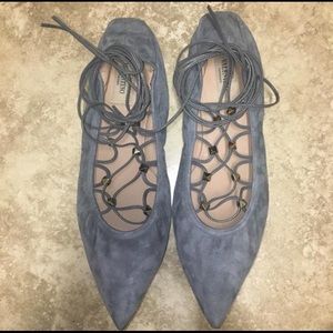 Valentino Rockstud Lace-up Ballerina Flats