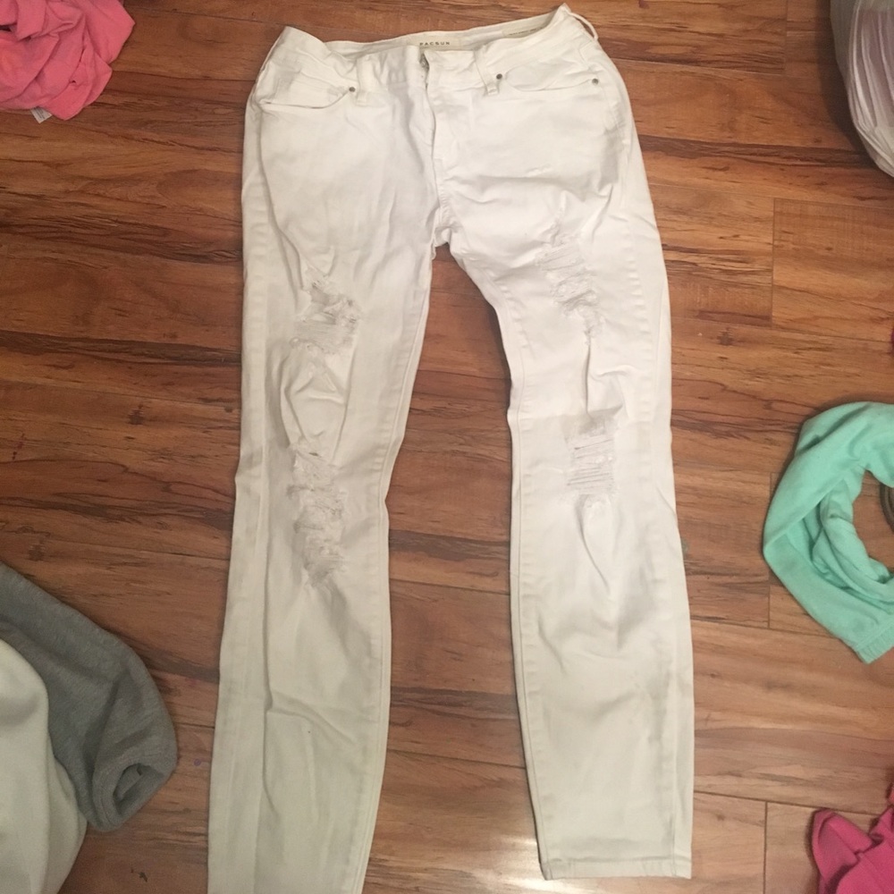 pacsun white ripped jeans