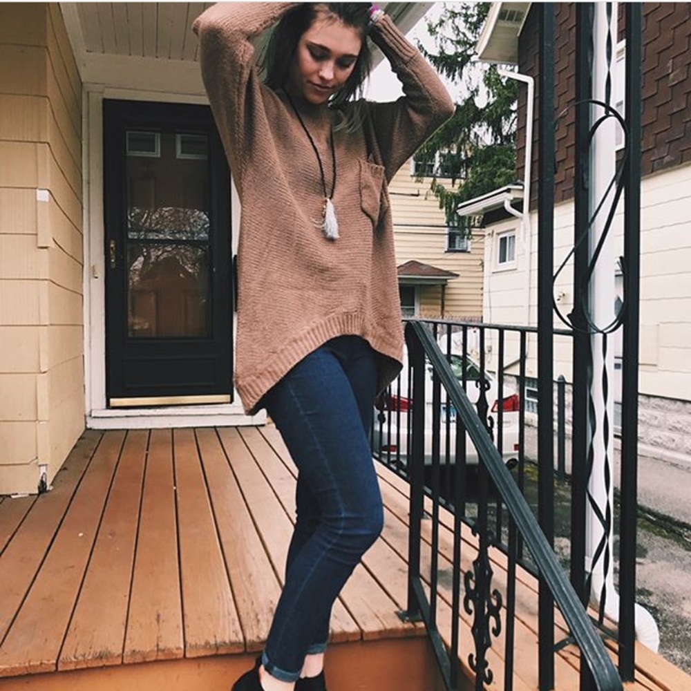 Brown wooly sweater