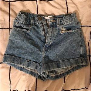 American Apparel cuffed high waisted shorts