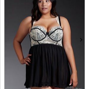 Lace & Ruffle Trim Skirt Babydoll