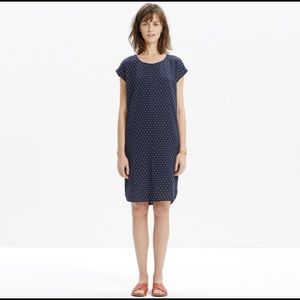 Madewell Navy Polka Dot Easy Dress Sz XS