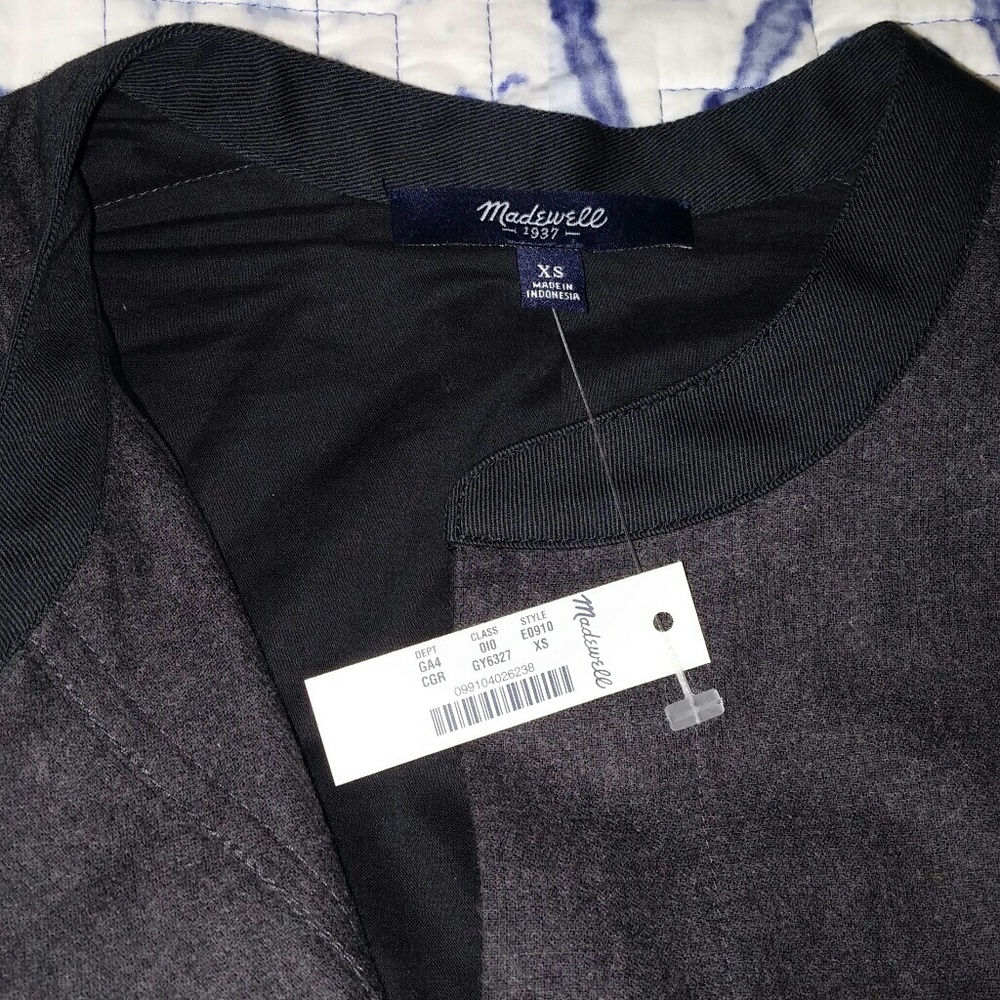 NWT MADEWELL Gray Flannel Latitude Shirtdress Long Sleeve - Picture 5 of 9