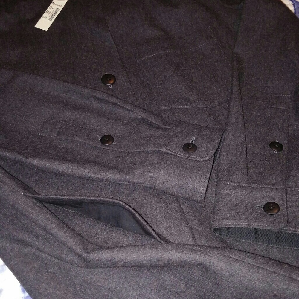 NWT MADEWELL Gray Flannel Latitude Shirtdress Long Sleeve - Picture 6 of 9