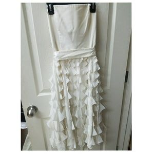 Cream Color Strapless Cocktail Dress