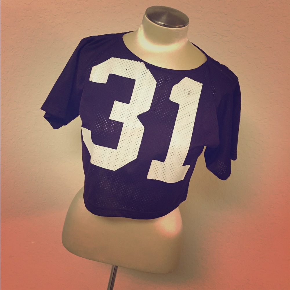 Vintage Maroon Jersey Crop Top