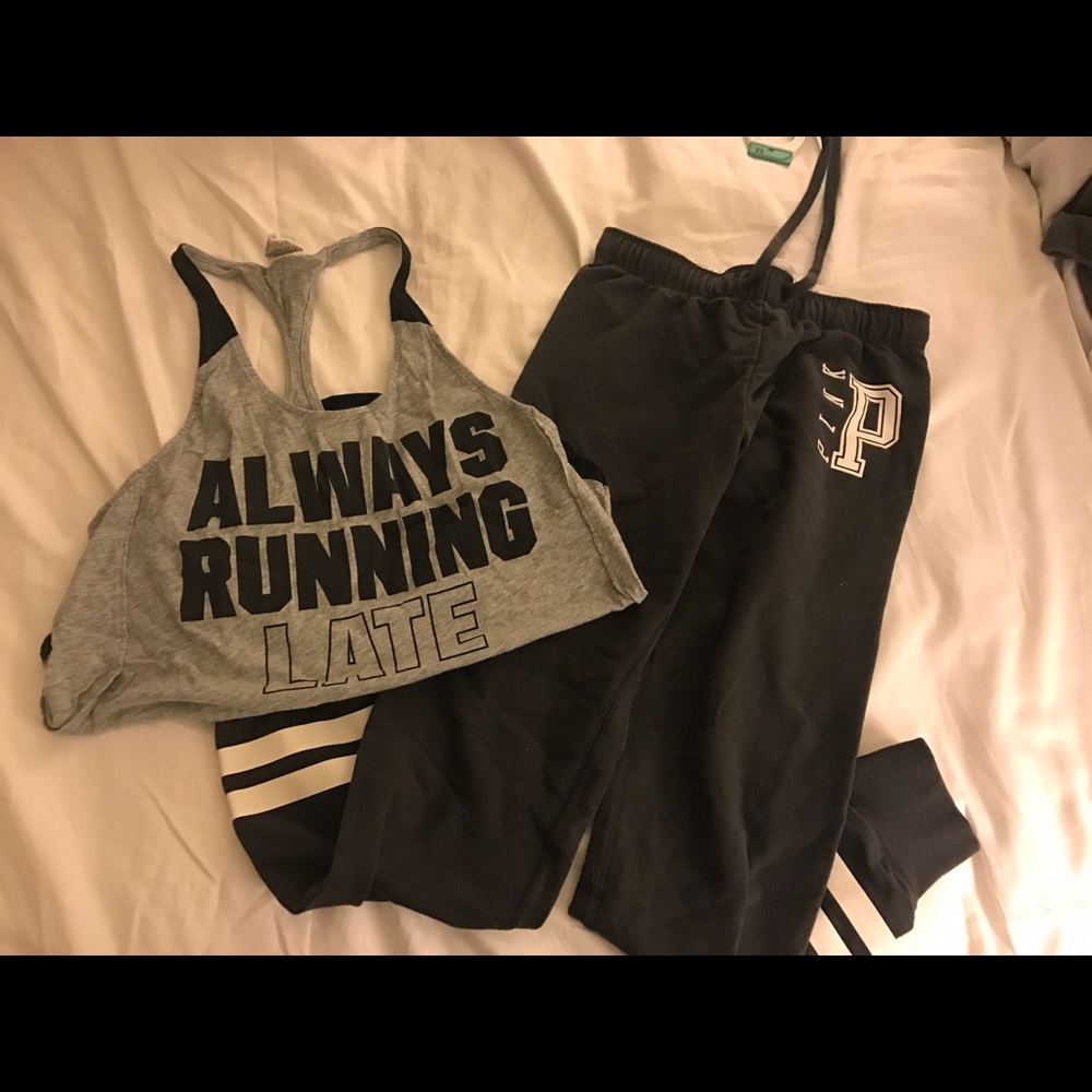 Pink Bundle - sweatpants and tank (size XS)