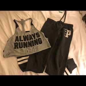 Pink Bundle - sweatpants and tank (size XS)