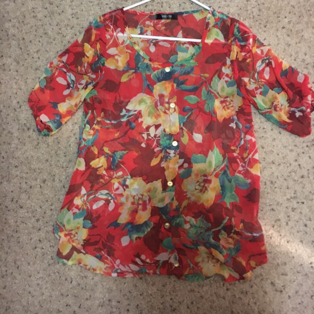 Floral sheer top
