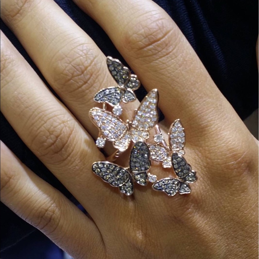 Diamond and Rose Gold butterfly ring!