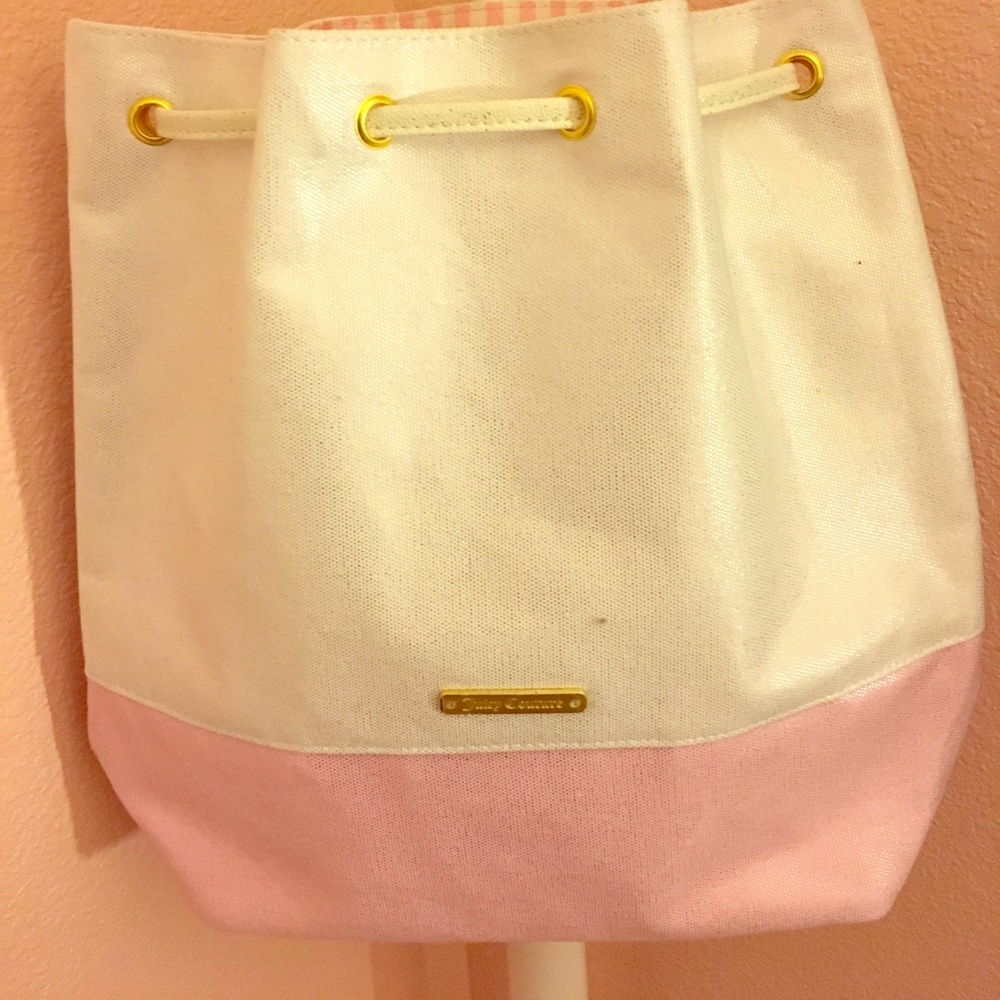 Juicy couture pink and white backpack