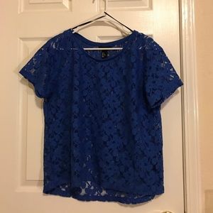H&M blue lace top