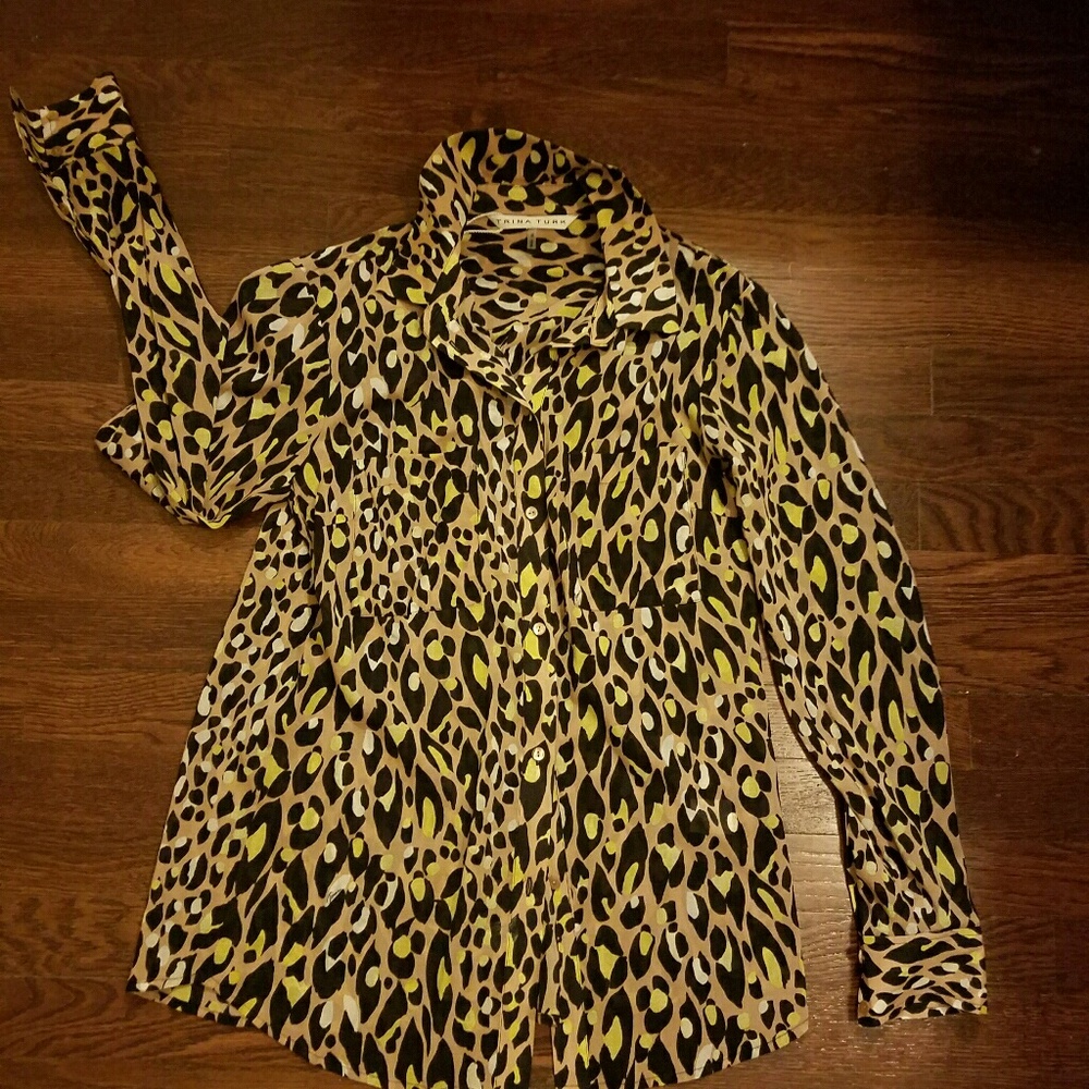 Trina Turk Animal Print Blouse