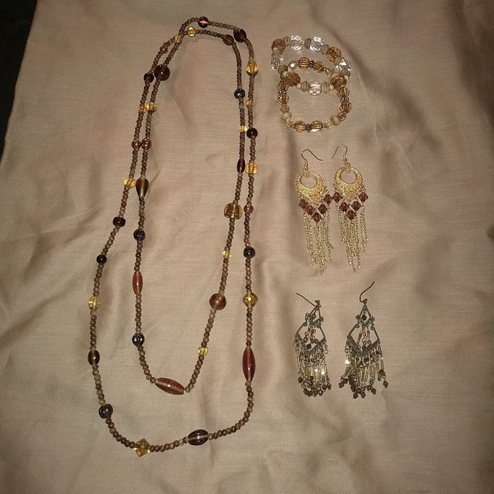 Brown and neutral colored jewelry