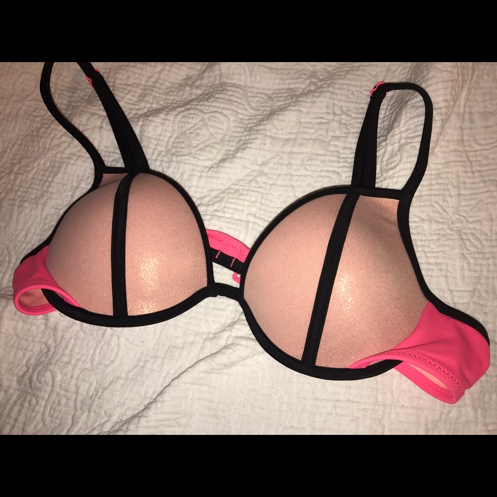 Victoria's Secret Rose Gold Sparkly Bikini Top