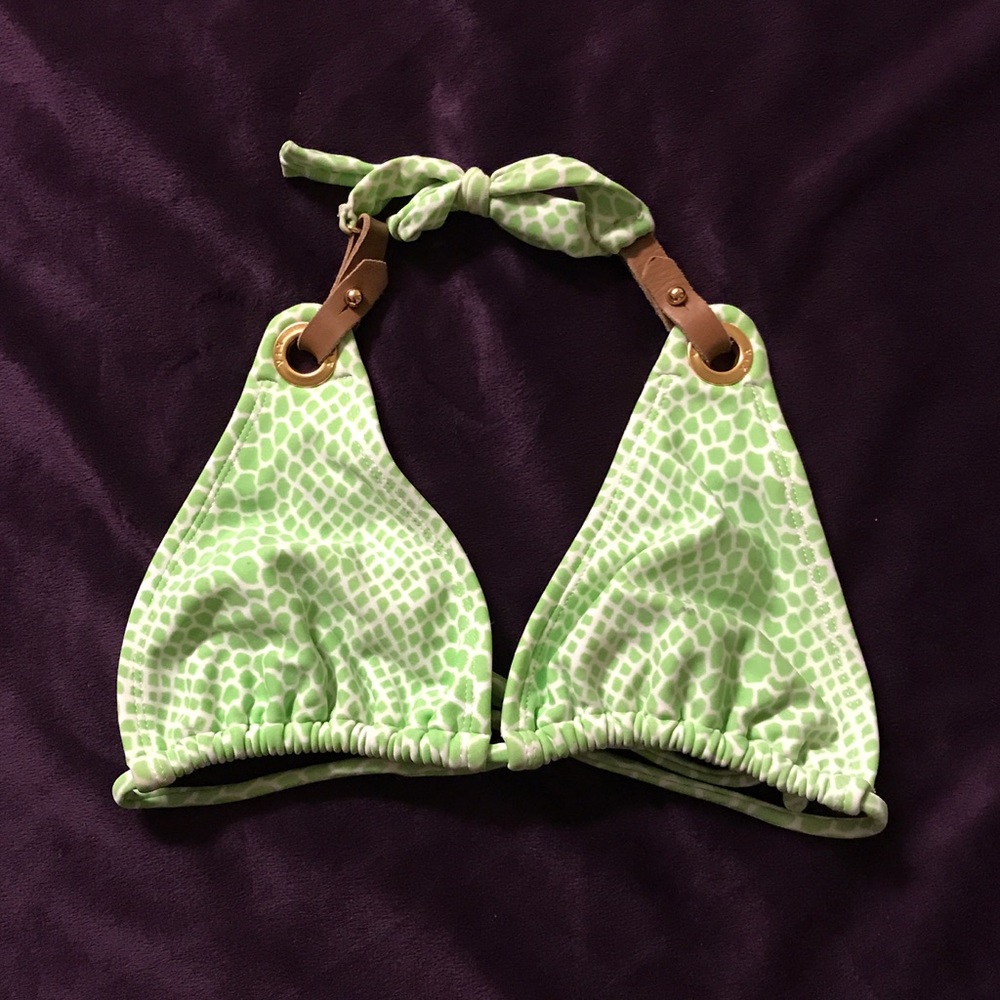 Vix Green Snake Print Bikini Top - Medium