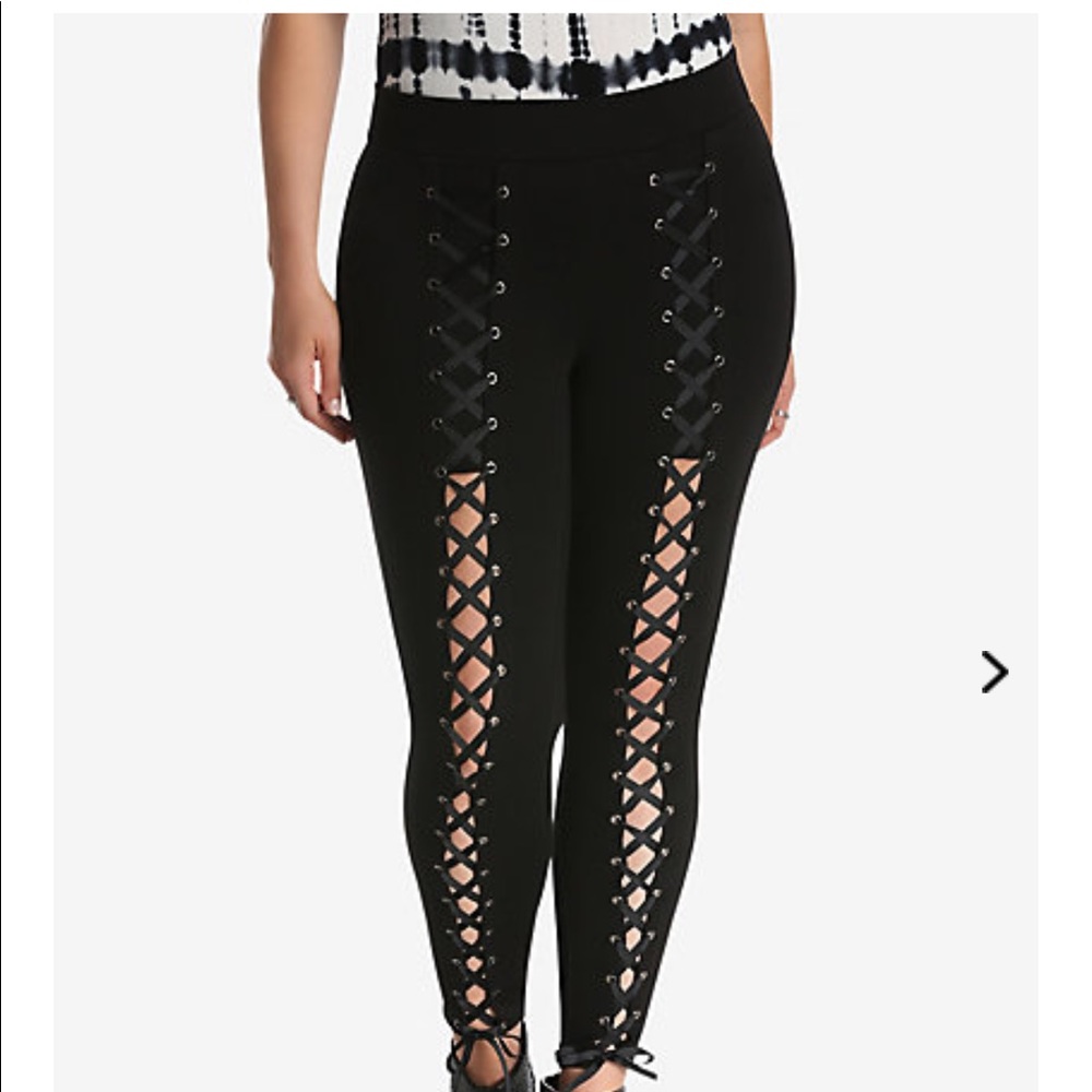 Black Luxe Lace Up Pant