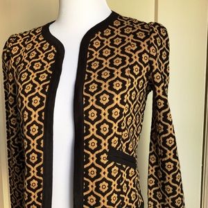Nordstrom Frenchi Black and Gold Quilted Cardigan