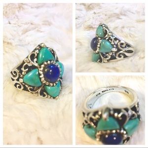 Authentic Turquoise and Blue Lapis Sterling silver