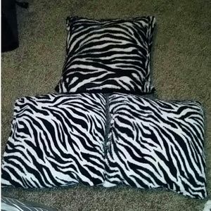 Zebra Pillows and Blankets