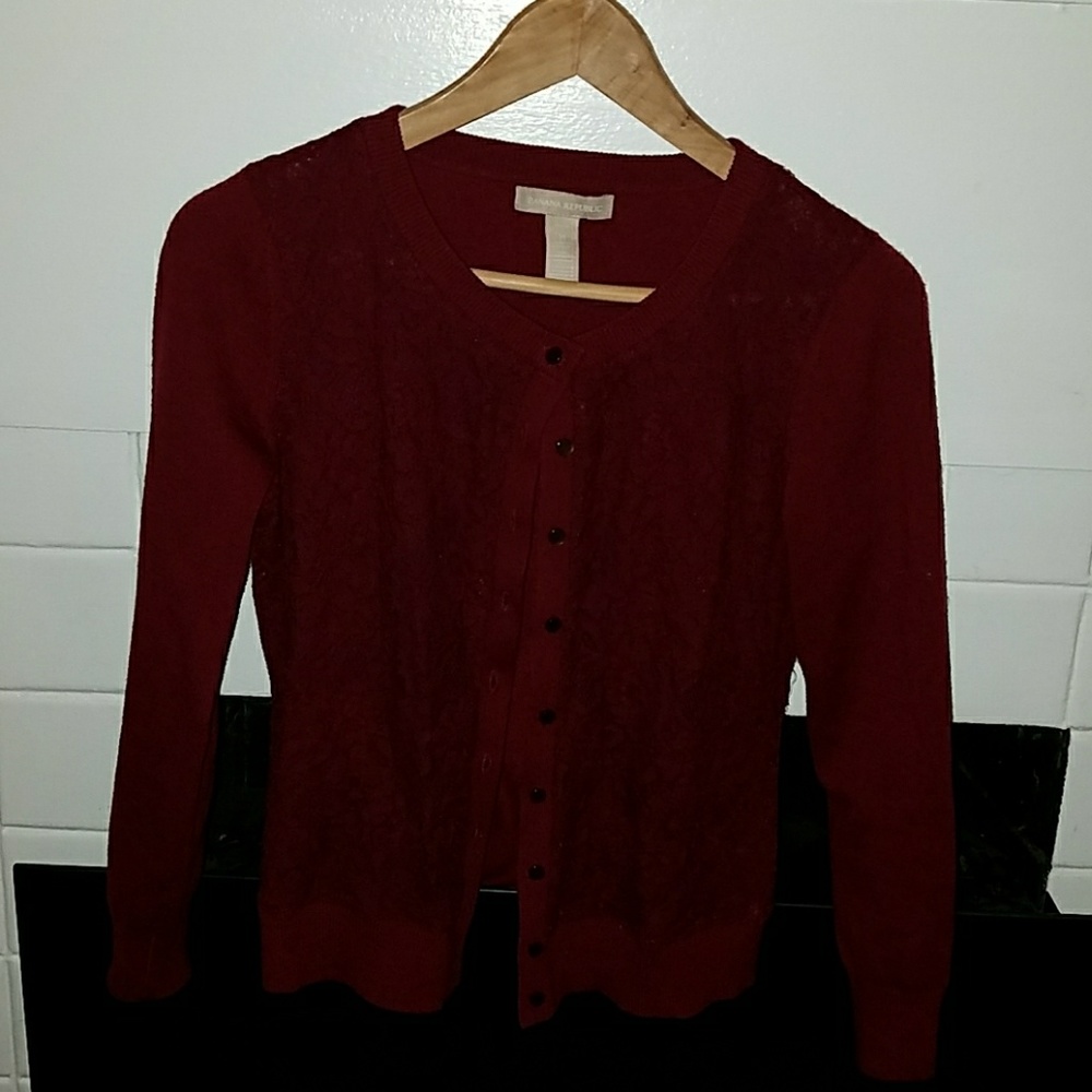 Amazing lacy deep red cardigan