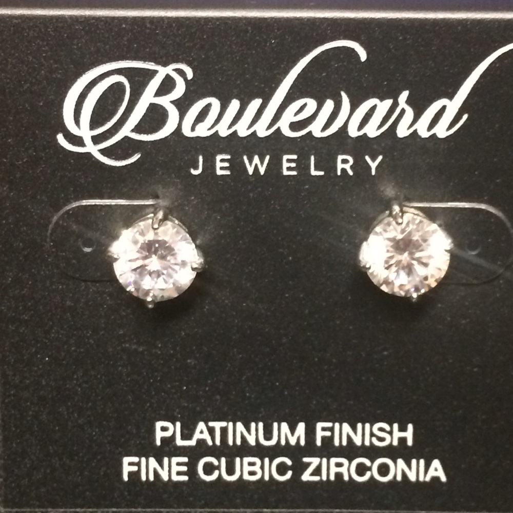 Big Cubic Zirconia Stud Earrings