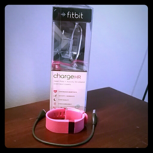 Pink Fitbit HR Charge (Original) w/Charger - Picture 3 of 4