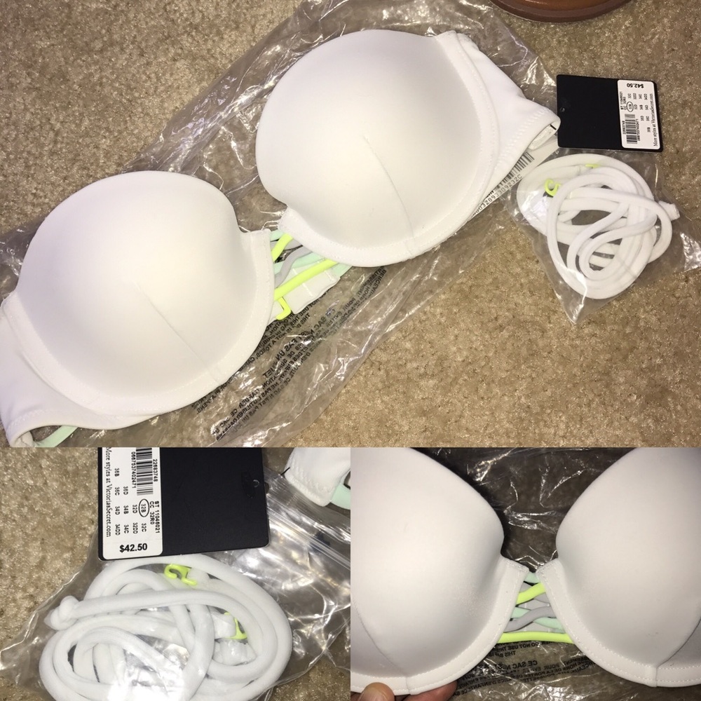 NWT VS White Neon Green&Yellow Crystal strap 32B