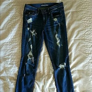 Distressed Skinny Jeans - Express Jeans