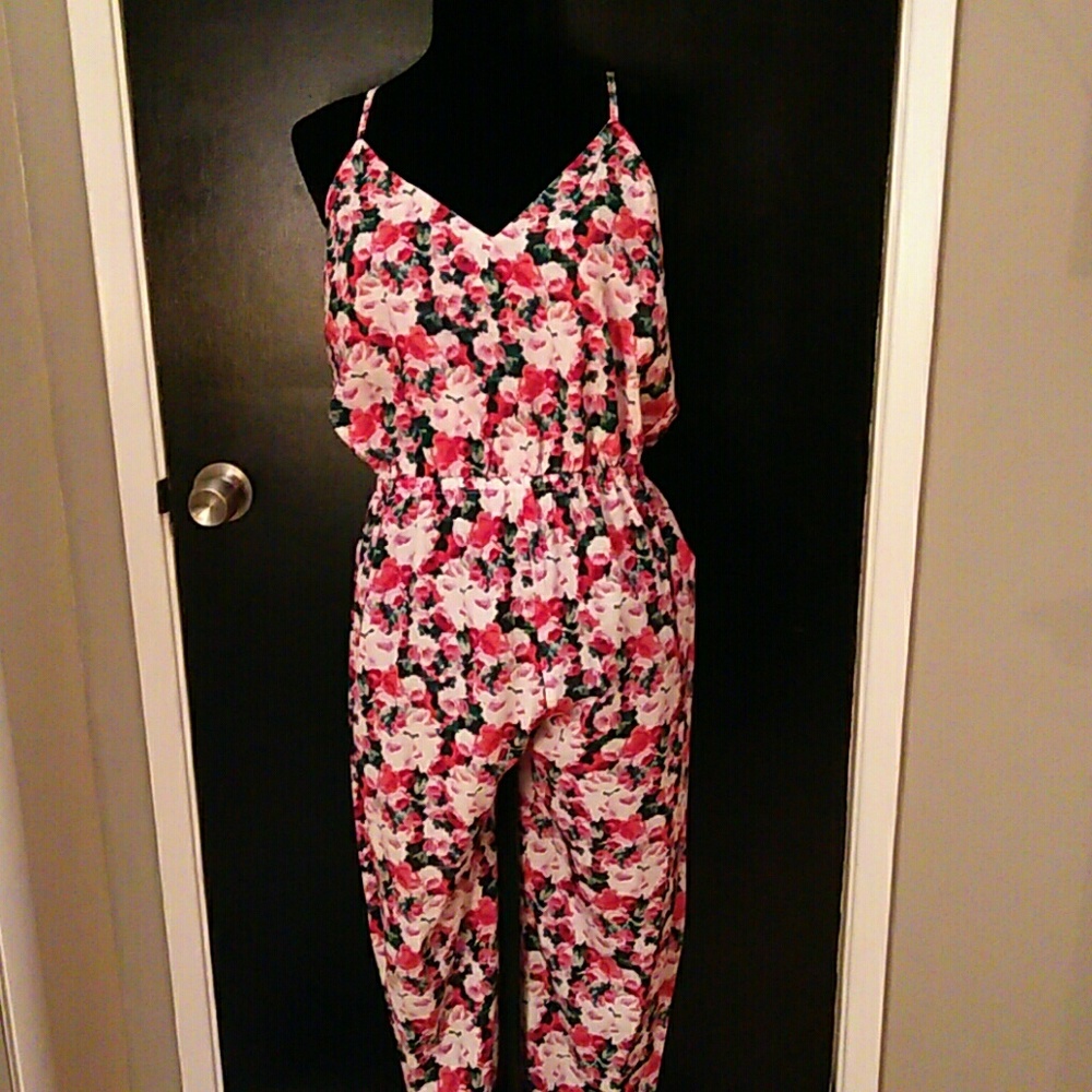 Pink Floral Jumpsuit