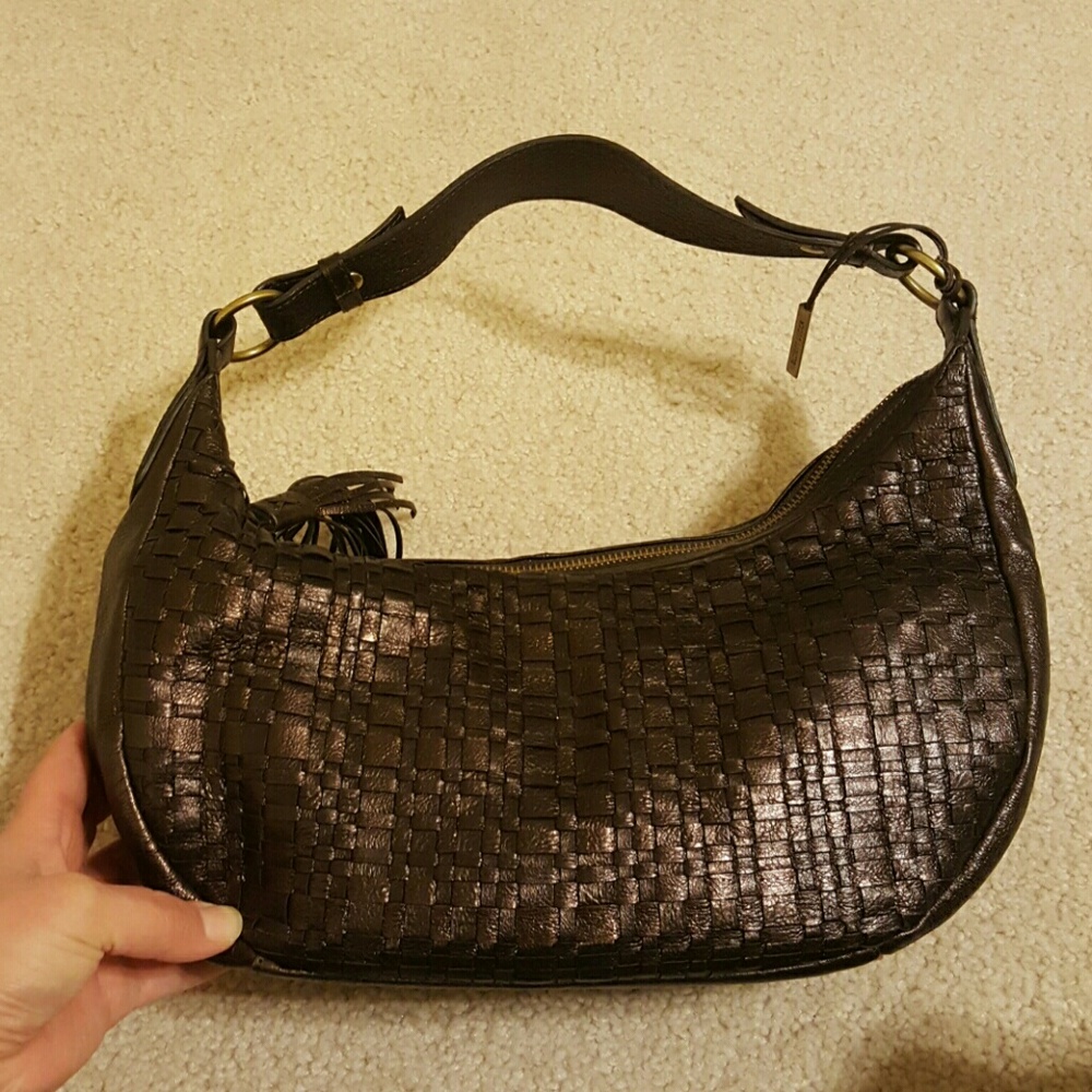 Elliott Lucca Hobo Style Bag Brown Metallic