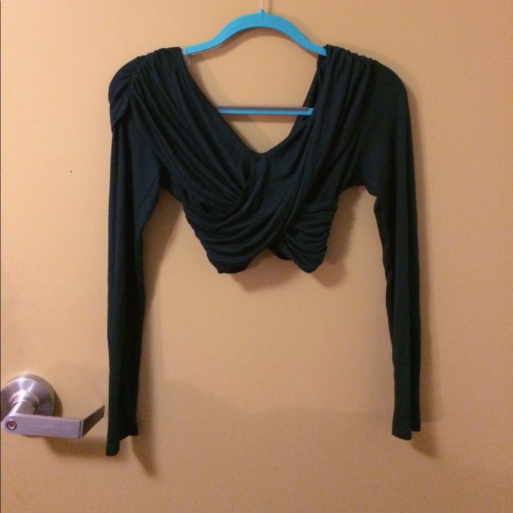 Forest green crop top