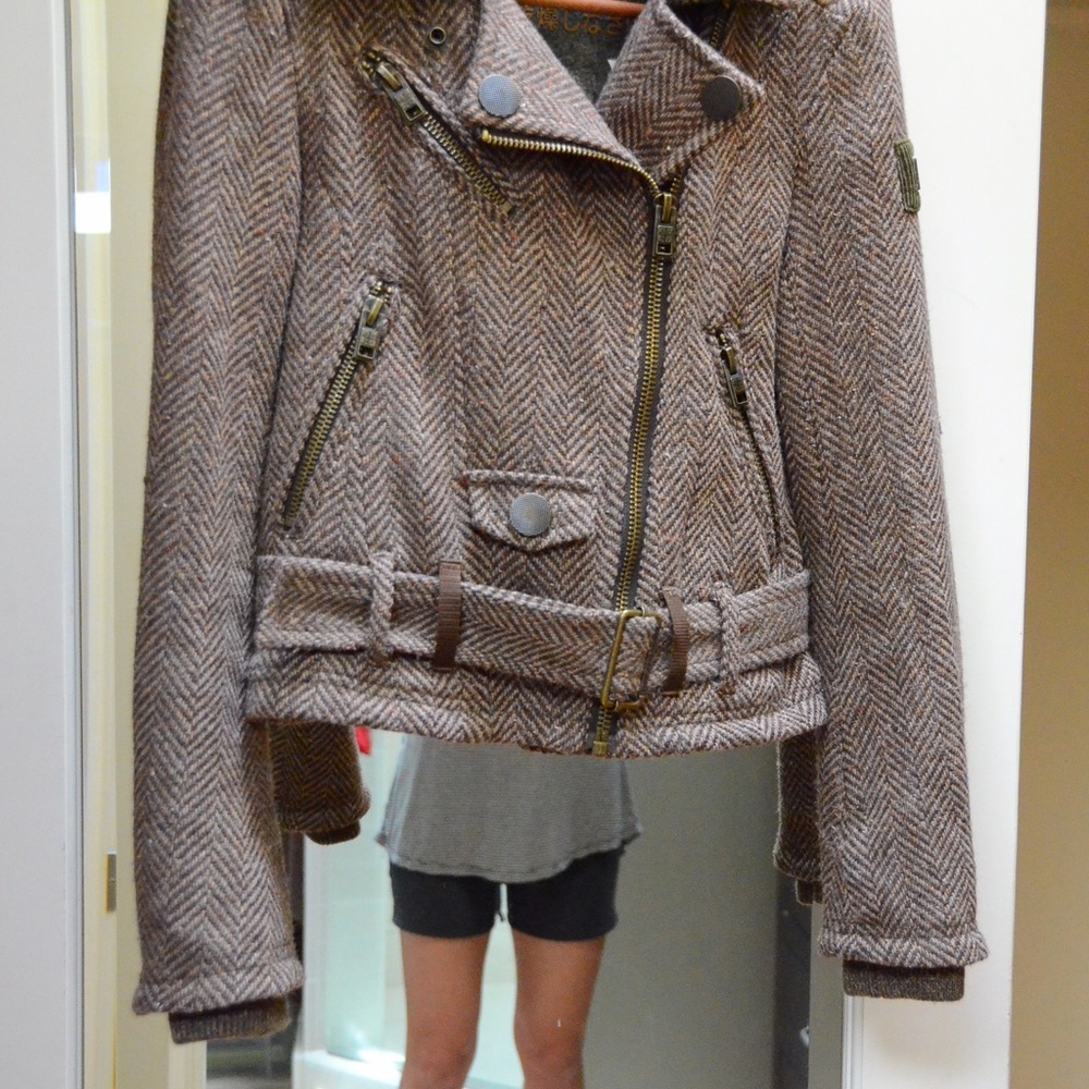 Asymmetrical Zip Tweed Jacket - Picture 4 of 8