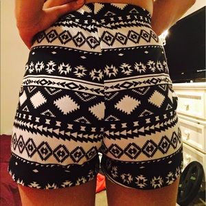 High waisted tribal shorts