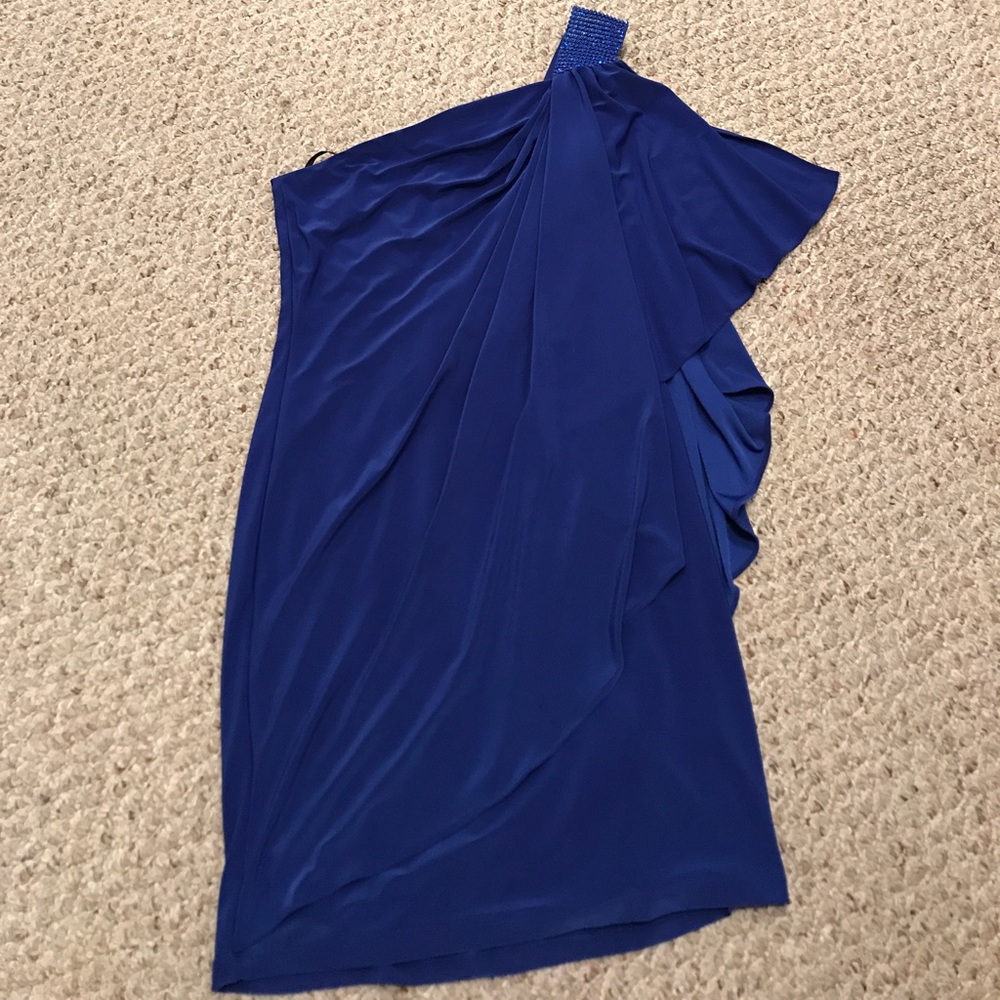 Blue One shoulder Dress