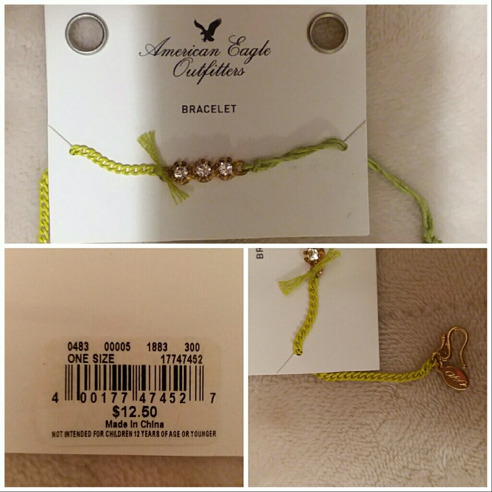 American Eagle dainty lime green bracelet