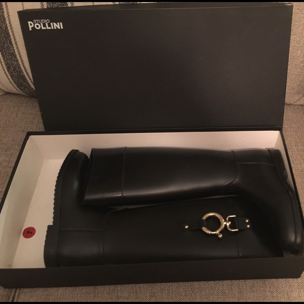 Pollini Black Rain/Fall Boots - worn a few times