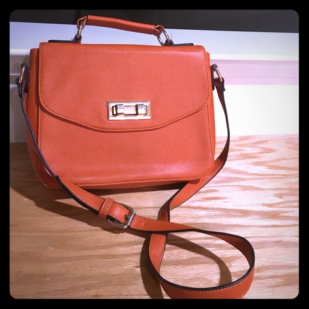 Orange Purse over the shoulder