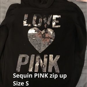 Sequin PINK zip up