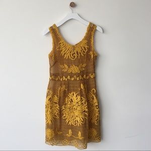 Anthropologie honeycomb lace dress