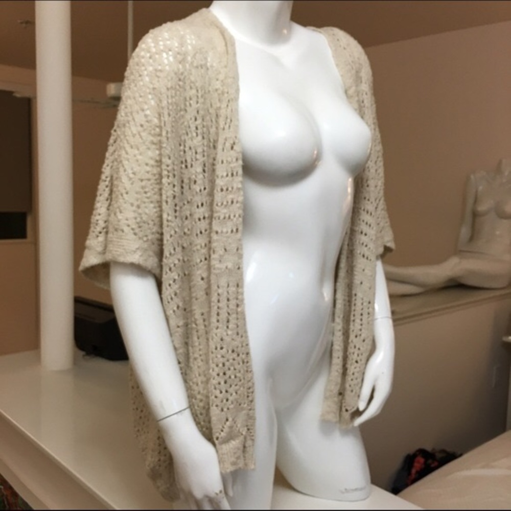 Forever21 Crochet Cardigan (beige) size Large