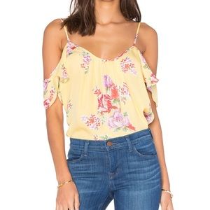 Joie Adorlee Cold Shoulder Top Lemon Drop XS