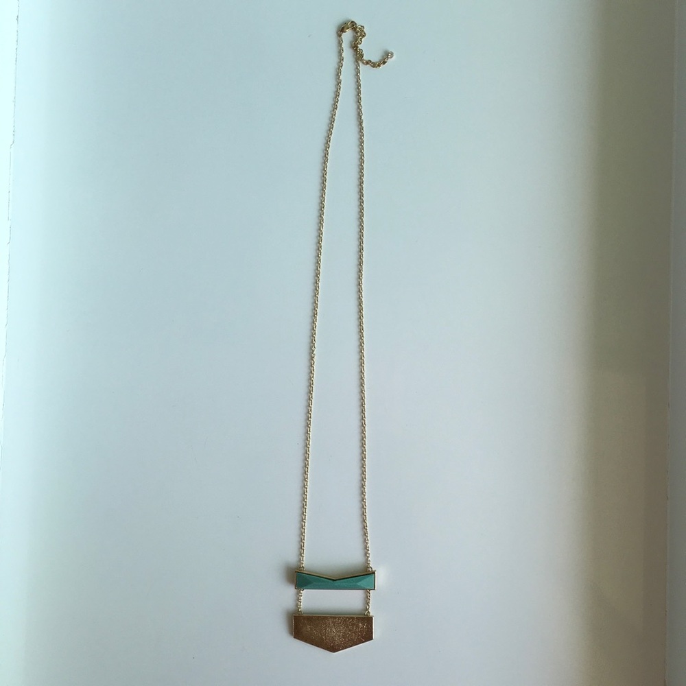 LAST ONE! Blue CHEVRON Necklace - Picture 4 of 6