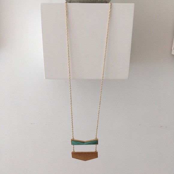 LAST ONE! Blue CHEVRON Necklace - Picture 3 of 6