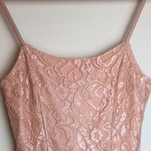 Mini, Baby Pink Laced Layered Dress